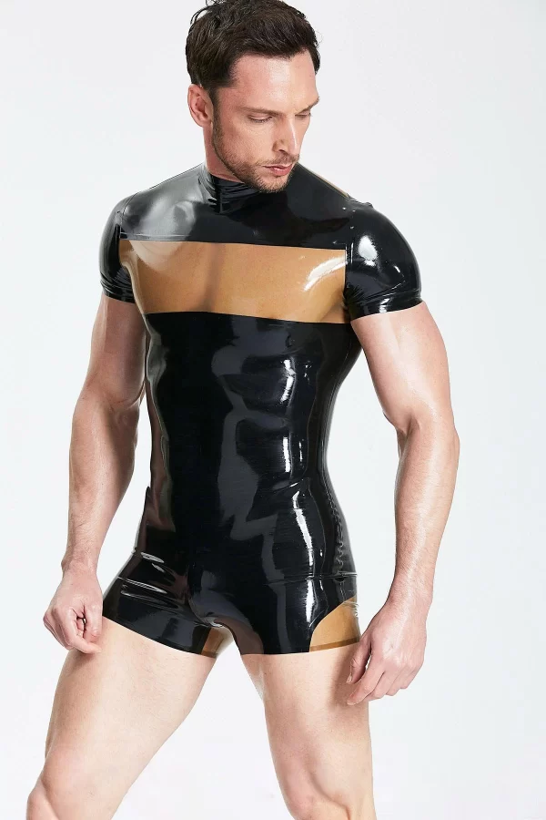 Latex Male Show-off Short Surfsuit