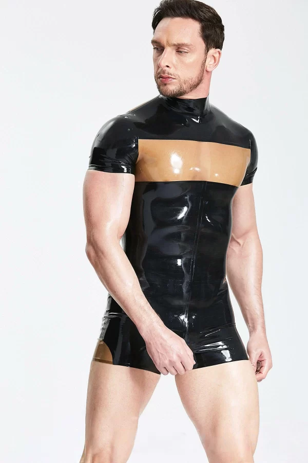 Latex Male Show-off Short Surfsuit