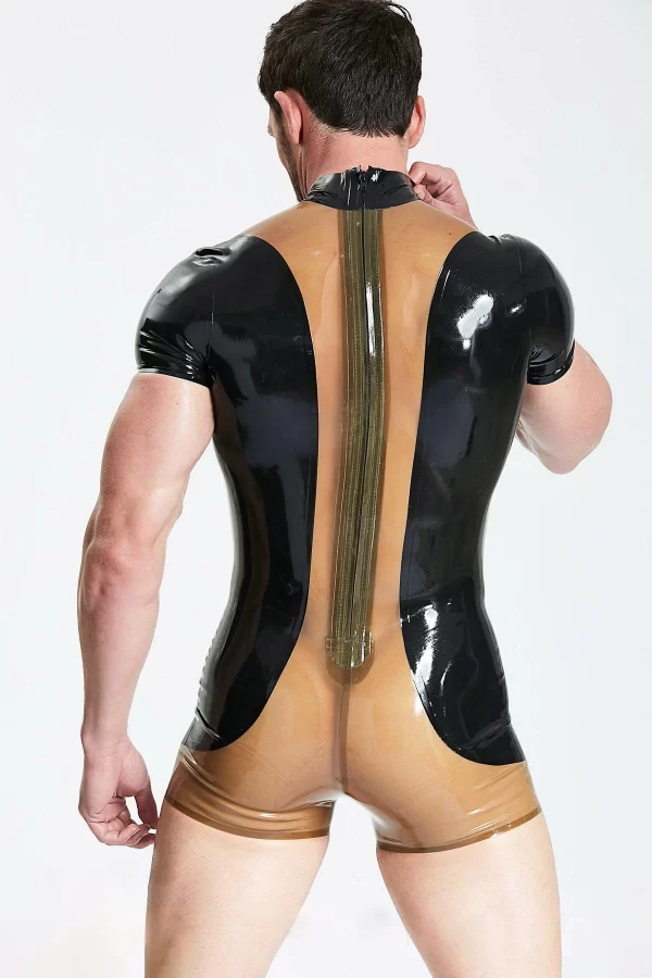 Latex Male Show-off Short Surfsuit