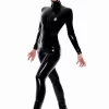 Black Latex Catsuit with High-Gloss Finish