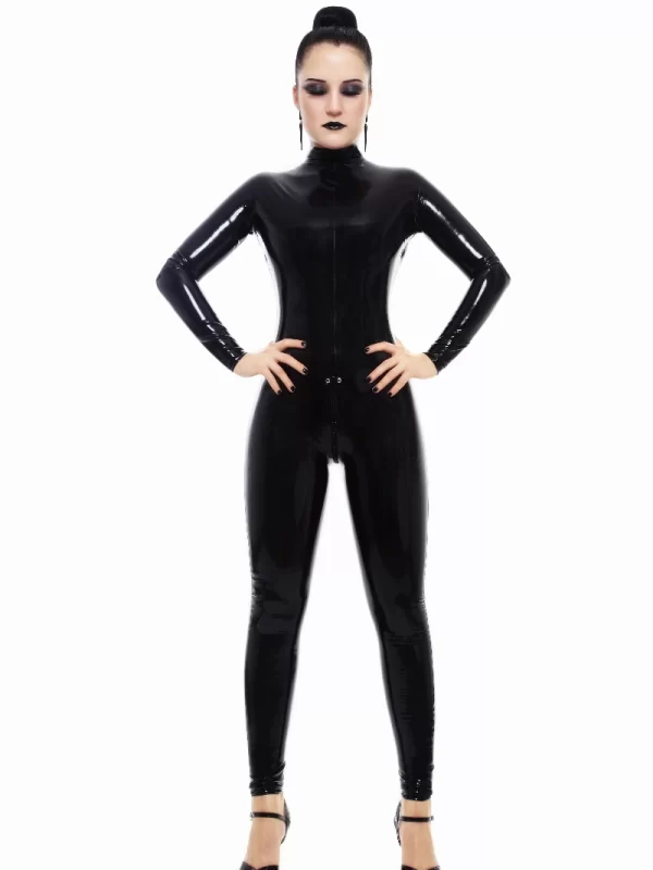 Classic Black Latex Catsuit with Sleek Design