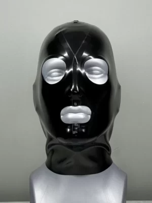 Mens 3-Panel Latex Hood with Open Eyes & Mouth