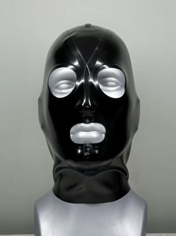 Mens 3-Panel Latex Hood with Open Eyes & Mouth