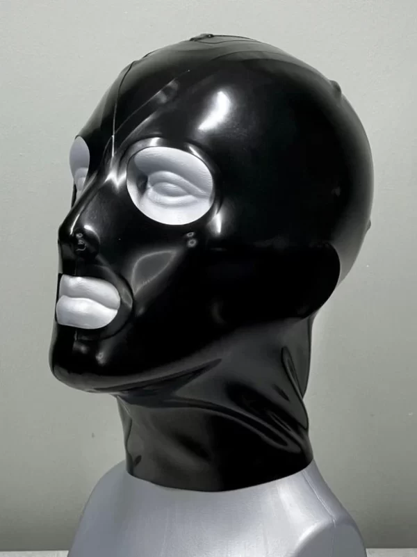 Mens 3-Panel Latex Hood with Open Eyes & Mouth