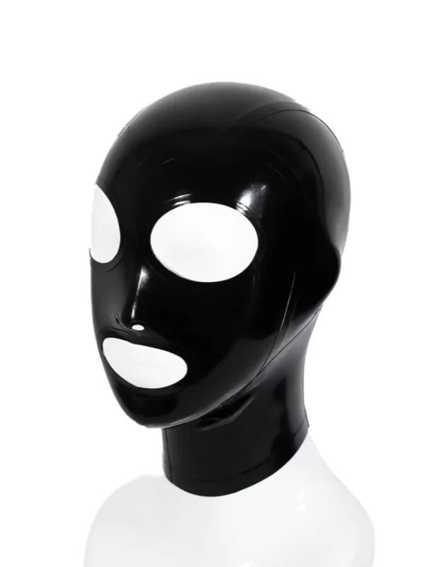 Mens Latex Hood Round Eyes Stretch Fit High Quality