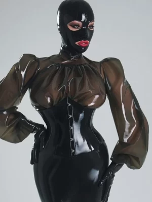 Black Asha latex hood