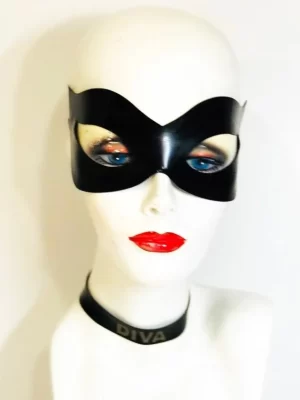 Black Latex classic cat eye mask