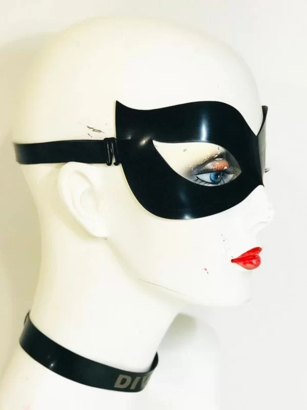 Black Latex classic cat eye mask