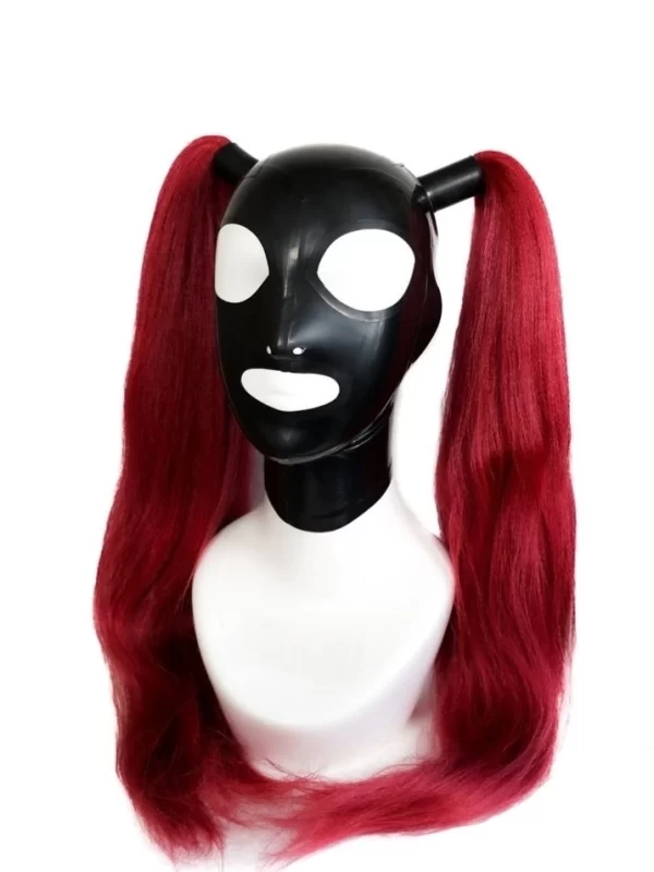 Latex Hood With Pigtails