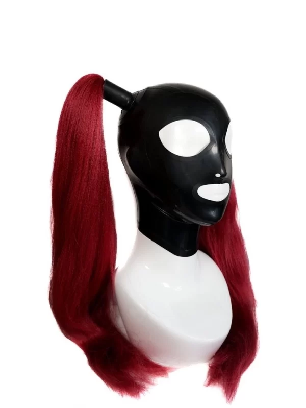 Latex Hood With Pigtails