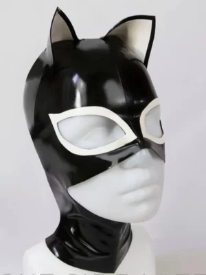 Latex Kitty Hood With Zip