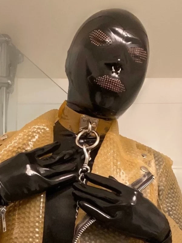 Latex Hood with perforated eyes and mouth