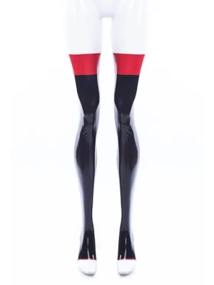 Toeless Latex Stockings With Contrast