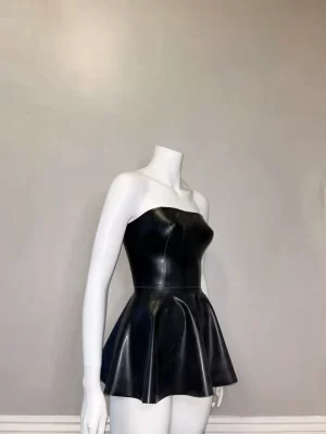 Strapless Mini Dress with Circle Skirt