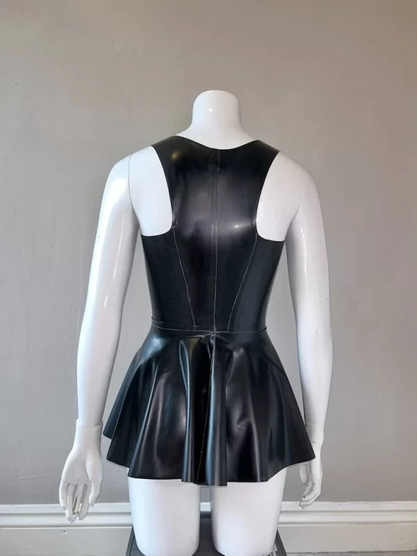 Latex Corset Style Mini Dress with Circle Skirt