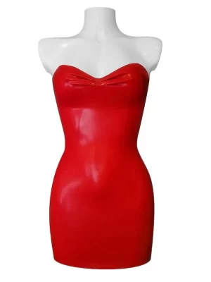 Latex bandeau mini dress