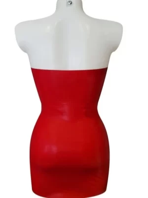 Latex bandeau mini dress