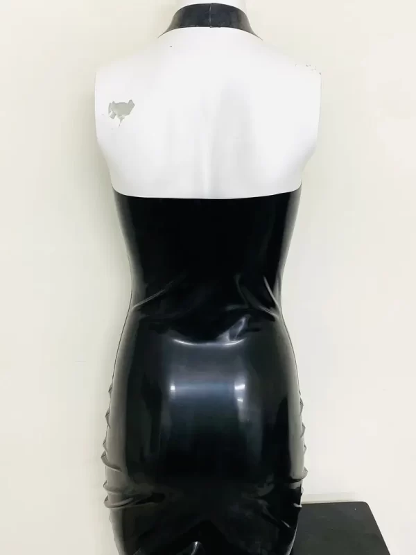 Latex dress with barbwire panel