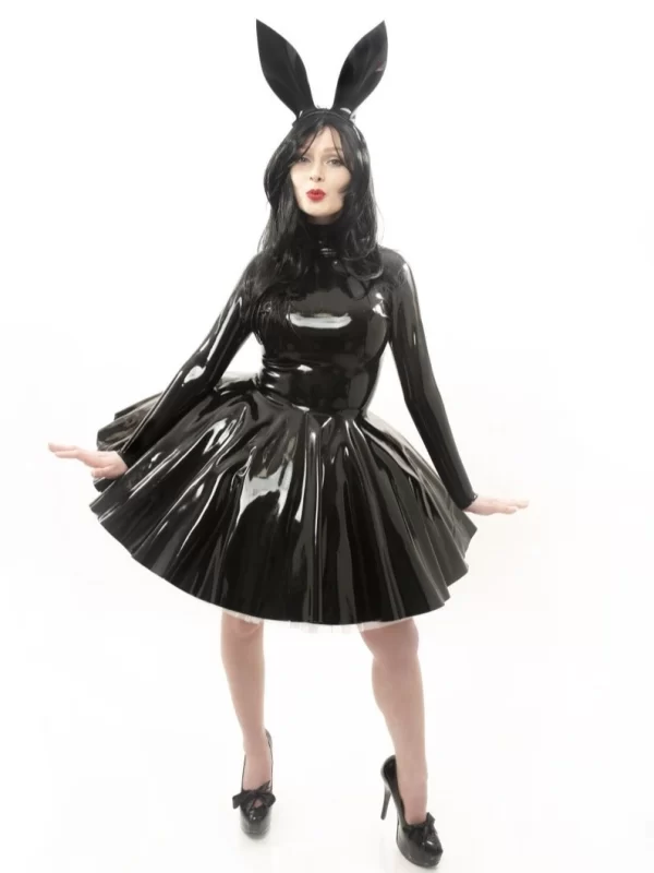 Latex skate dress with long sleeves