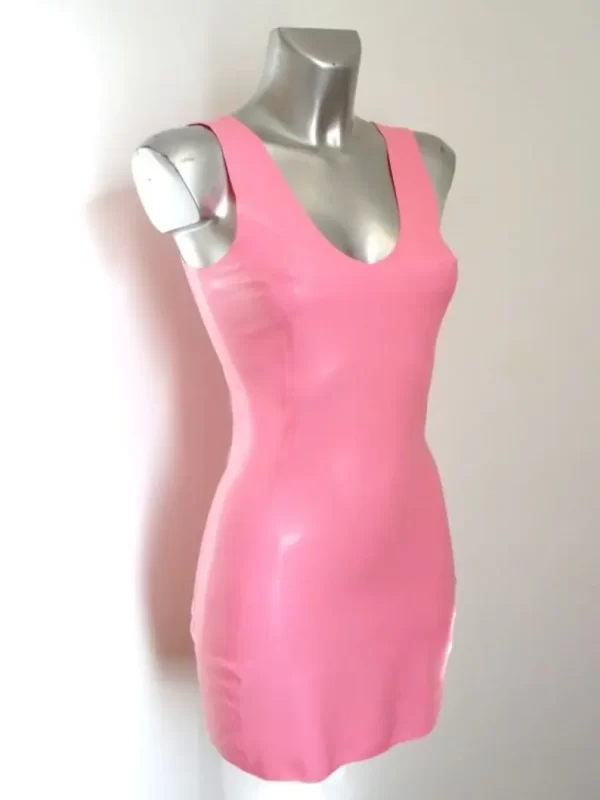 Latex rubber mini slip dress