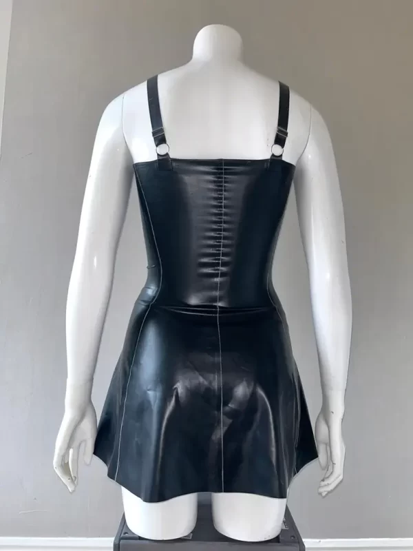 Mini A-line Latex Dress with Straps