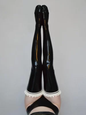 Latex Thigh High Stockings with Contrasting Band