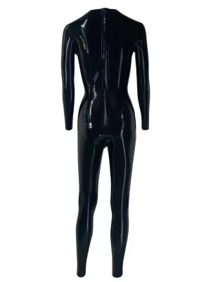 Black Round neck latex bodysuit