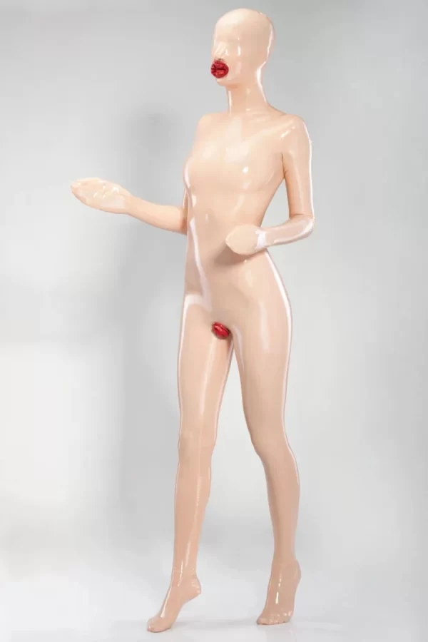 Fully enclosed latex doll suit