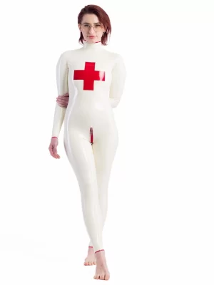 Latex catsuit for nurse