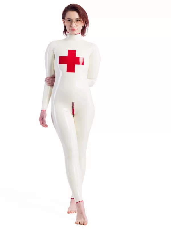 Latex catsuit for nurse