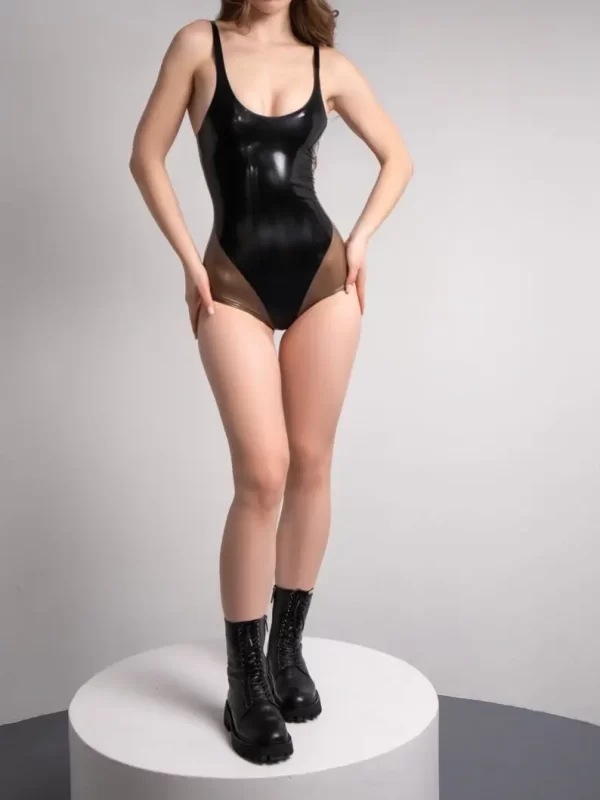 Latex Bodysuit Female Rubber Suit Catsuit Costume Lingerie Black