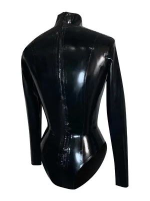 Black Simple Latex Bodysuit