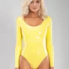 Latex One-Piece Swimsuit With Sexy Decolette