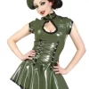 Latex Uniform Dress With Cap