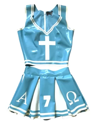 Latex Heaven Sent Cheerleader Skirt and Top