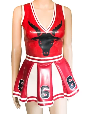 Latex Satans Cheerleader Skirt and Top