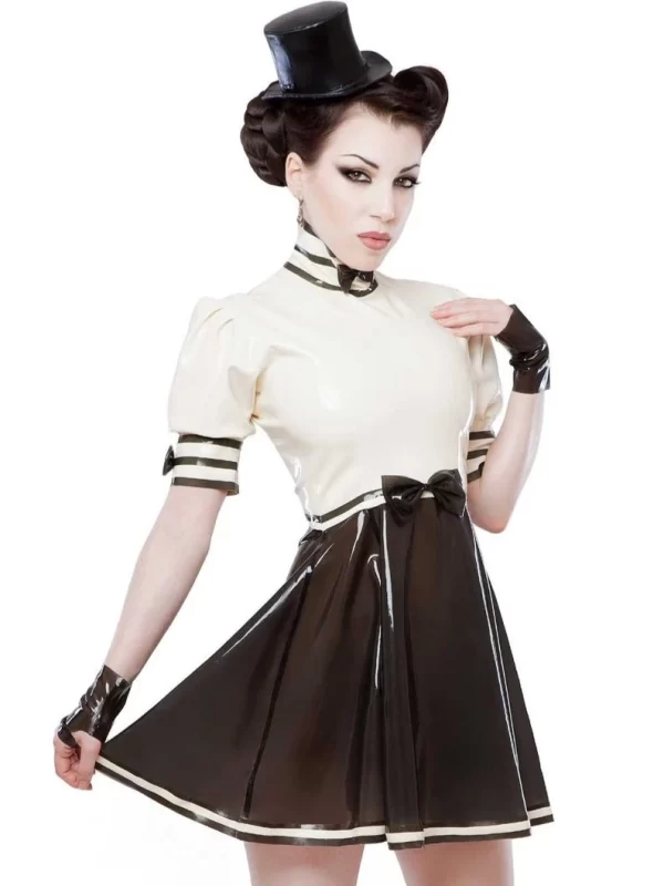 Pirouette Latex Uniform Flared Dress