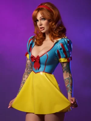 Latex Snow White inspired cosplay dress