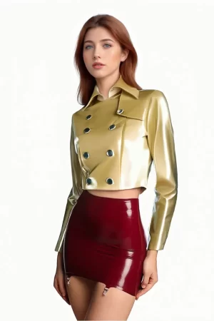 Latex Gigi Crop Trench Coat