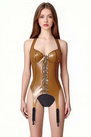 Latex Goldie Garter Top