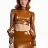 Latex Goldie Garter Top