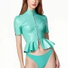 Latex Mina Puff Sleeve Top