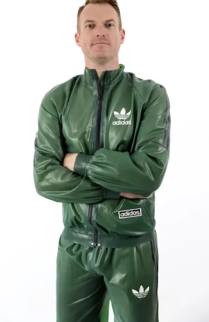 Latex Male Custom Brand Sports Hooded Tracksuit Jacket