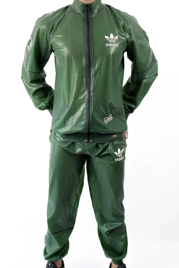 Latex Male Custom Brand Sports Hooded Tracksuit Jacket