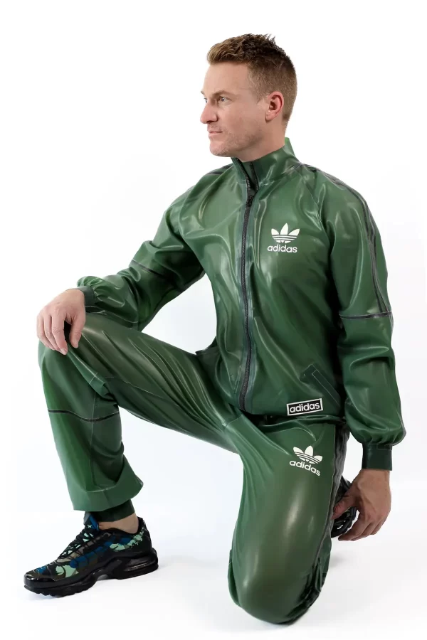 Latex Male Custom Brand Sports Hooded Tracksuit Jacket