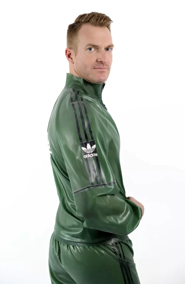 Latex Male Custom Brand Sports Hooded Tracksuit Jacket