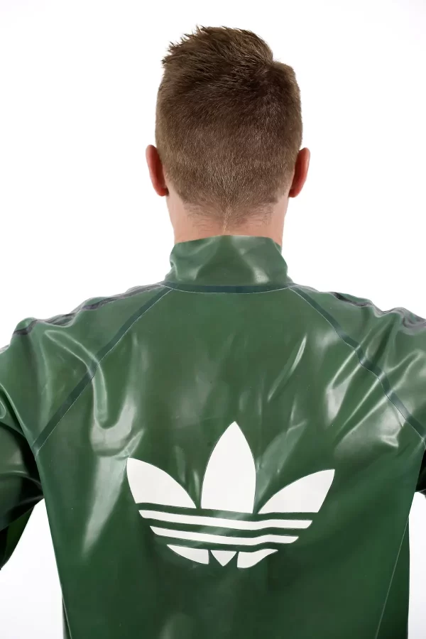 Latex Male Custom Brand Sports Hooded Tracksuit Jacket