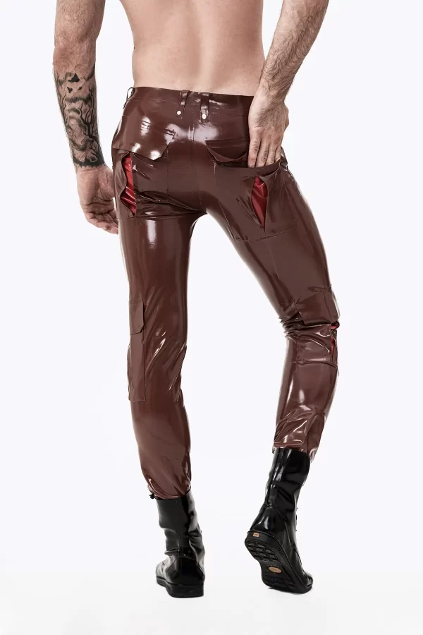 Latex Male Latex Cargo Pocketed Jeans