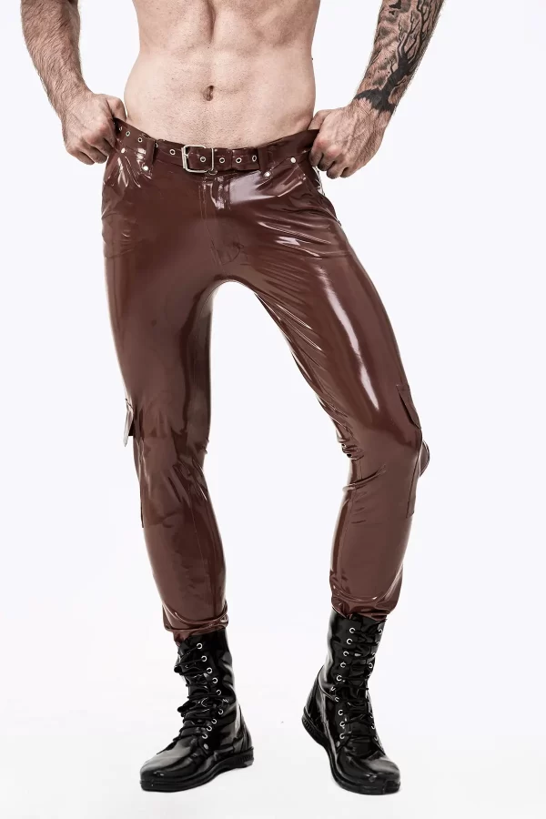 Latex Male Latex Cargo Pocketed Jeans