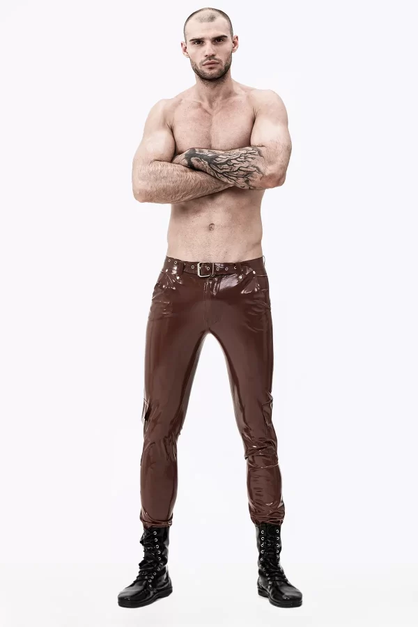 Latex Male Latex Cargo Pocketed Jeans